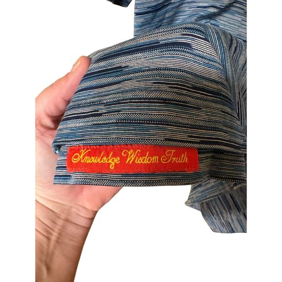 Robert Graham Marled Blue Grey Striped Space Dyed Polo - Large - Picture 4 of 7